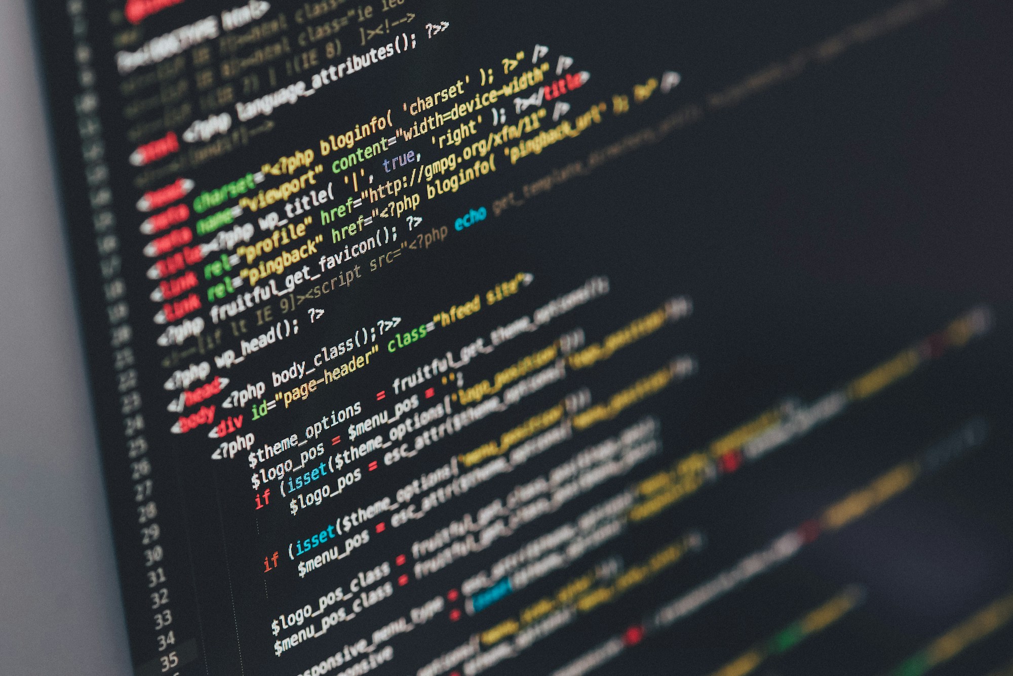 Code displayed on a computer screen